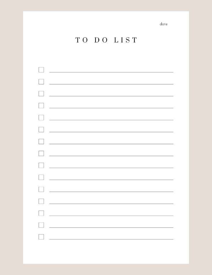 to do list